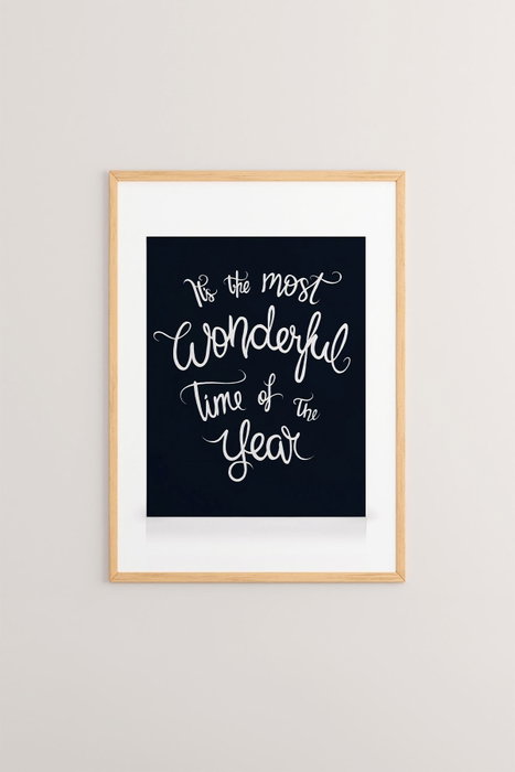 Wallity Nwyearsngmdl109 Pintura Decorativa Enmarcada 33 x 48 cm, Marco Madera Maciza, Papel Fotográfico 300 gsm, Impresión Digital